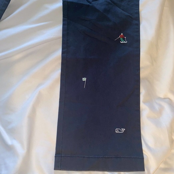 Vineyard Vines Pants Mens 35X32 Blue Slim Fit Breaker Ski Embroidered Chino NWT - Picture 7 of 16